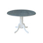 42" Dual Drop Leaf Dining Table with 4 X-back Chairs, 5 Piece Dining Set
