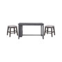 Nelina Counter Height 3pc Dining Set (Rectangular Table & 2 Stools)