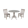 42" Dual Drop Leaf Table With 2 Schoolhouse Chairs
