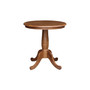 30" Round Top Pedestal Dining Table with 2 Madrid Ladderback Chairs, 3 Piece Dining Set