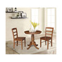 30" Round Top Pedestal Dining Table with 2 Madrid Ladderback Chairs, 3 Piece Dining Set