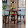 Orlando 3-Piece Set High Table, 2 Shelves with Cushion Seat Stools