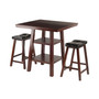 Orlando 3-Piece Set High Table, 2 Shelves with Cushion Seat Stools
