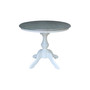 36" Round Pedestal Dining Table with 2 Madrid Ladderback Chairs, 3 Piece Dining Set