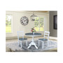 36" Round Pedestal Dining Table with 2 Madrid Ladderback Chairs, 3 Piece Dining Set