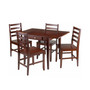 Hamilton 5-Piece Drop Leaf Dining Table with 4 Ladder Back Chairs
