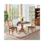 Dual Drop Leaf Table with 2 X Back Chairs, Set of 3