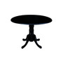 42" Dual Drop Leaf Table with 2 Ladder Back Dining Chairs - 3 Piece Dining Set