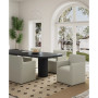 Anna 22.83" L Faux Leather Upholstered Square Dining Armchair