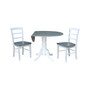 42" Dual Drop Leaf Dining Table with 2 Madrid Ladderback Chairs, 3 Piece Dining Set