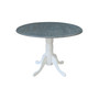 42" Dual Drop Leaf Dining Table with 2 Madrid Ladderback Chairs, 3 Piece Dining Set