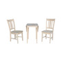 Small Drop Leaf Dining Table with 2 Splat Back Chairs, 3 Piece Dining Set