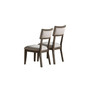 Set of 2 Fabric Upholstery Dining Chairs in Grey and White