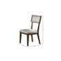 Set of 2 Fabric Upholstery Dining Chairs in Grey and White