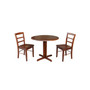 36" Dual Drop Leaf Table With 2 X-Back Chairs
