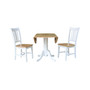 42" Dual Drop Leaf Table with 2 San Remo Splatback chairs, 3 Piece Dining Set