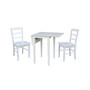 Small Dual Drop Leaf Dining Table with 2 Madrid Ladderback Chairs, 3 Piece Dining Set
