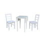 Small Dual Drop Leaf Dining Table with 2 Madrid Ladderback Chairs, 3 Piece Dining Set