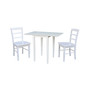 Small Dual Drop Leaf Dining Table with 2 Madrid Ladderback Chairs, 3 Piece Dining Set