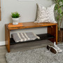 42" Solid Rustic Reclaimed Wood Entry Bench - Amber