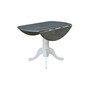 42" Dual Drop Leaf Dining Table with 2 Ladderback Chairs, 3 Piece Dining Set
