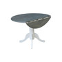 42" Dual Drop Leaf Dining Table with 2 Ladderback Chairs, 3 Piece Dining Set