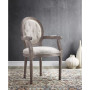 Arise Vintage French Upholstered Fabric Dining Armchair