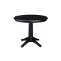 36" Round Top Pedestal Table with 12" Leaf