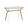 Archtech Modern Glass 48" Desk / Dining Table, In Gold / Clear Glass