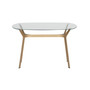 Archtech Modern Glass 48" Desk / Dining Table, In Gold / Clear Glass