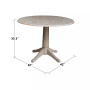 42" Round Dual Drop Leaf Pedestal Table
