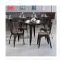 4 Pack Metal Stackable Chair With Wood Seat