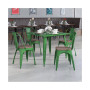 4 Pack Metal Stackable Chair With Wood Seat