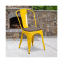 4 Pack Metal Stackable Chair With Wood Seat