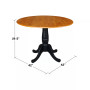 International Concept 42" Round Dual Drop Leaf Pedestal Table