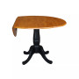 International Concept 42" Round Dual Drop Leaf Pedestal Table