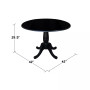 International Concept 42" Round Dual Drop Leaf Pedestal Table