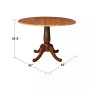 International Concept 42" Round Dual Drop Leaf Pedestal Table
