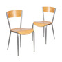 2 Pack Silver Metal Restaurant Chair