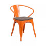 Metal Chair With Wood Seat And Arms