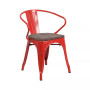 Metal Chair With Wood Seat And Arms