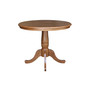 Round Top Pedestal Table with Leaf