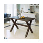 Farmhouse Rustic Wood Kitchen Dining Table with X-SHAPED Legs, Brown