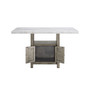 Grayson 60-inch White Marble Counter Storage Table