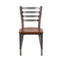 2 Pack Clear Coated Ladder Back Metal Restaurant Chair