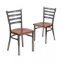 2 Pack Clear Coated Ladder Back Metal Restaurant Chair