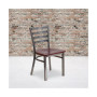 2 Pack Clear Coated Ladder Back Metal Restaurant Chair