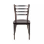 2 Pack Clear Coated Ladder Back Metal Restaurant Chair