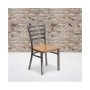 2 Pack Clear Coated Ladder Back Metal Restaurant Chair