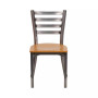 2 Pack Clear Coated Ladder Back Metal Restaurant Chair